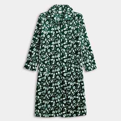 Women's Croft & Barrow® Long Plush Zip Front Robe