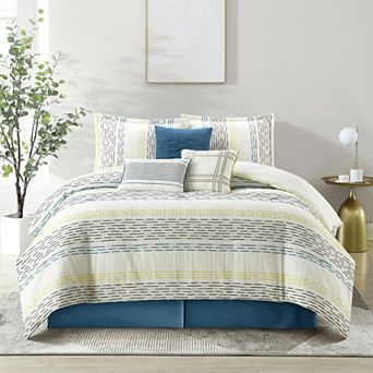 Nanshing Merida 7 pc Stripe Comforter Set