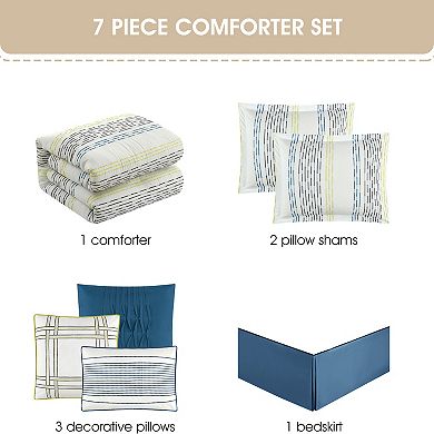 Nanshing Merida 7-pc. Stripe Comforter Set