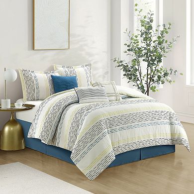 Nanshing Merida 7-pc. Stripe Comforter Set