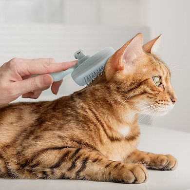 Precious Tails Ocean Plastic by PT Gray Self-Cleaning Pet Slicker Brush