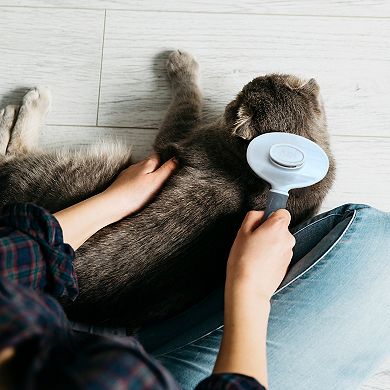 Precious Tails Ocean Plastic by PT Gray Self-Cleaning Pin Slicker Brush