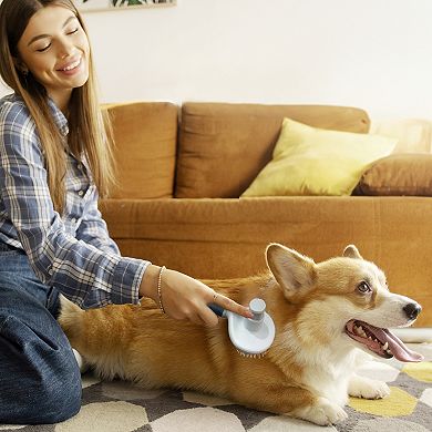 Precious Tails Ocean Plastic by PT Gray Self-Cleaning Pin Slicker Brush