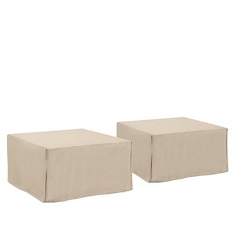 Crosley Furniture 2 pc Square Table and Ottoman Furniture Cover Set