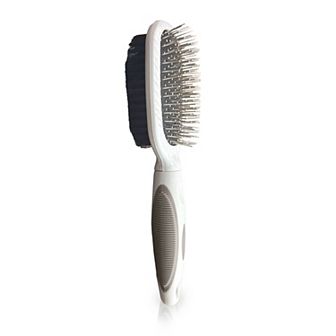 Precious Tails Ocean Plastic by PT Gray Double-Sided Oval Grooming Brush