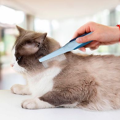 Precious Tails Ocean Plastic by PT Gray Single-Sided Pet Pin Comb Brush