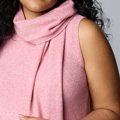 Plus Size Simply Vera Vera Wang Scarf Sweater Tank Top