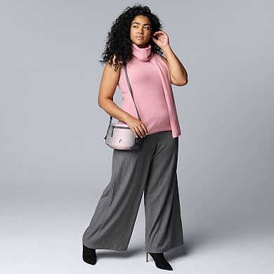 Plus Size Simply Vera Vera Wang Scarf Sweater Tank Top