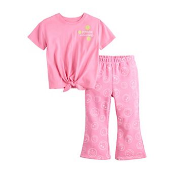 Baby & Toddler Girl Grayson Threads Kids The Label 2 pc Smiley World Tee & Pants Set