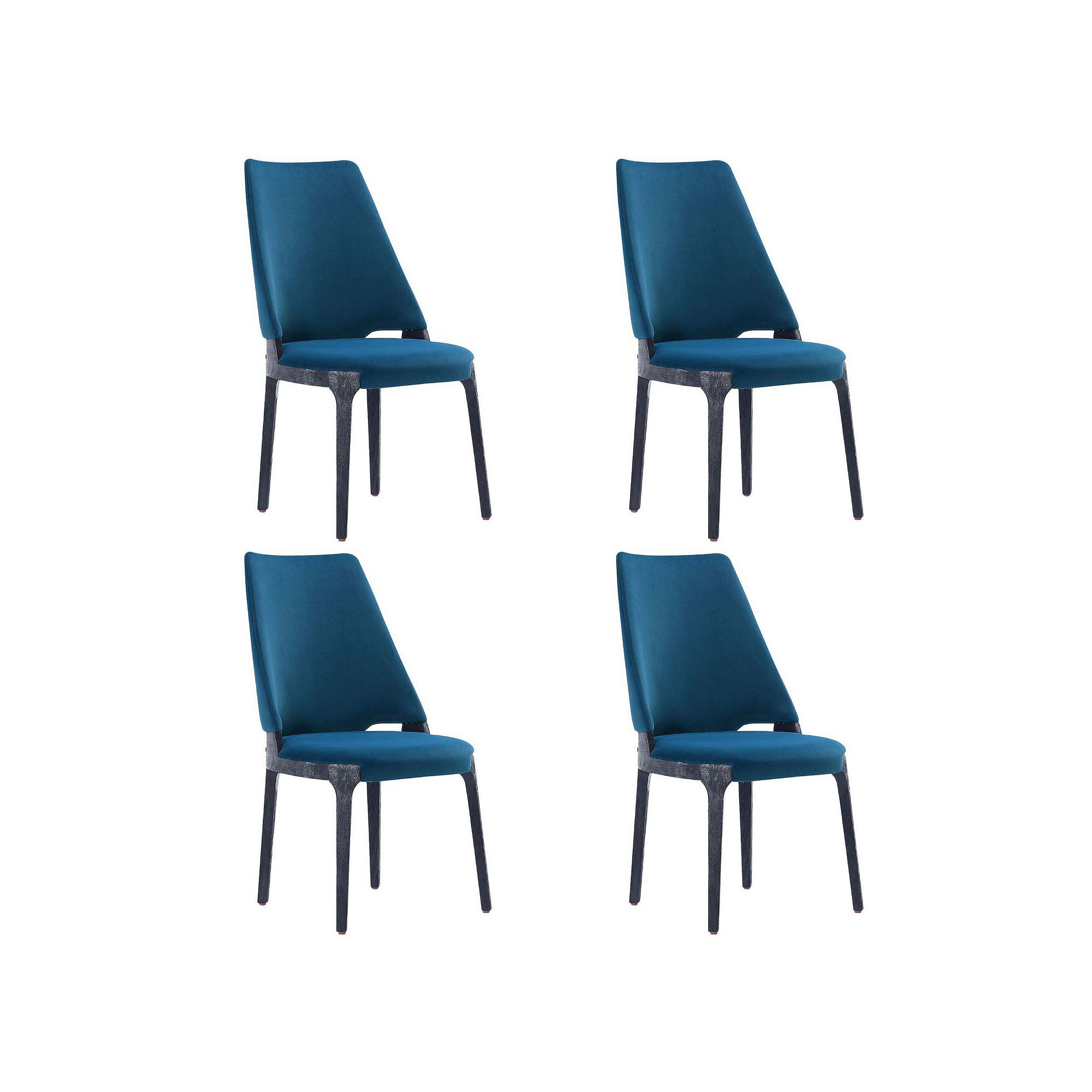 MANHATTAN COMFORT Kara Modern Faux Leather and Velvet Upholstered Dining Ch