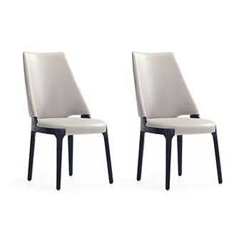 MANHATTAN COMFORT Kara Modern Faux Leather and Velvet Upholstered Dining Chair Set of 2