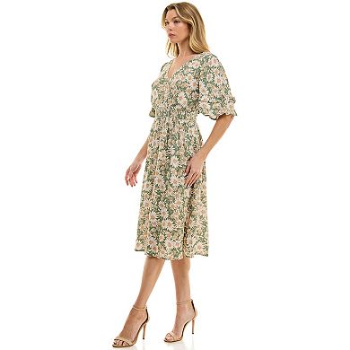 Women's Luxology Smocked Waist Surplice Dress
