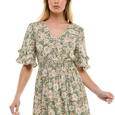 Women's Luxology Smocked Waist Surplice Dress