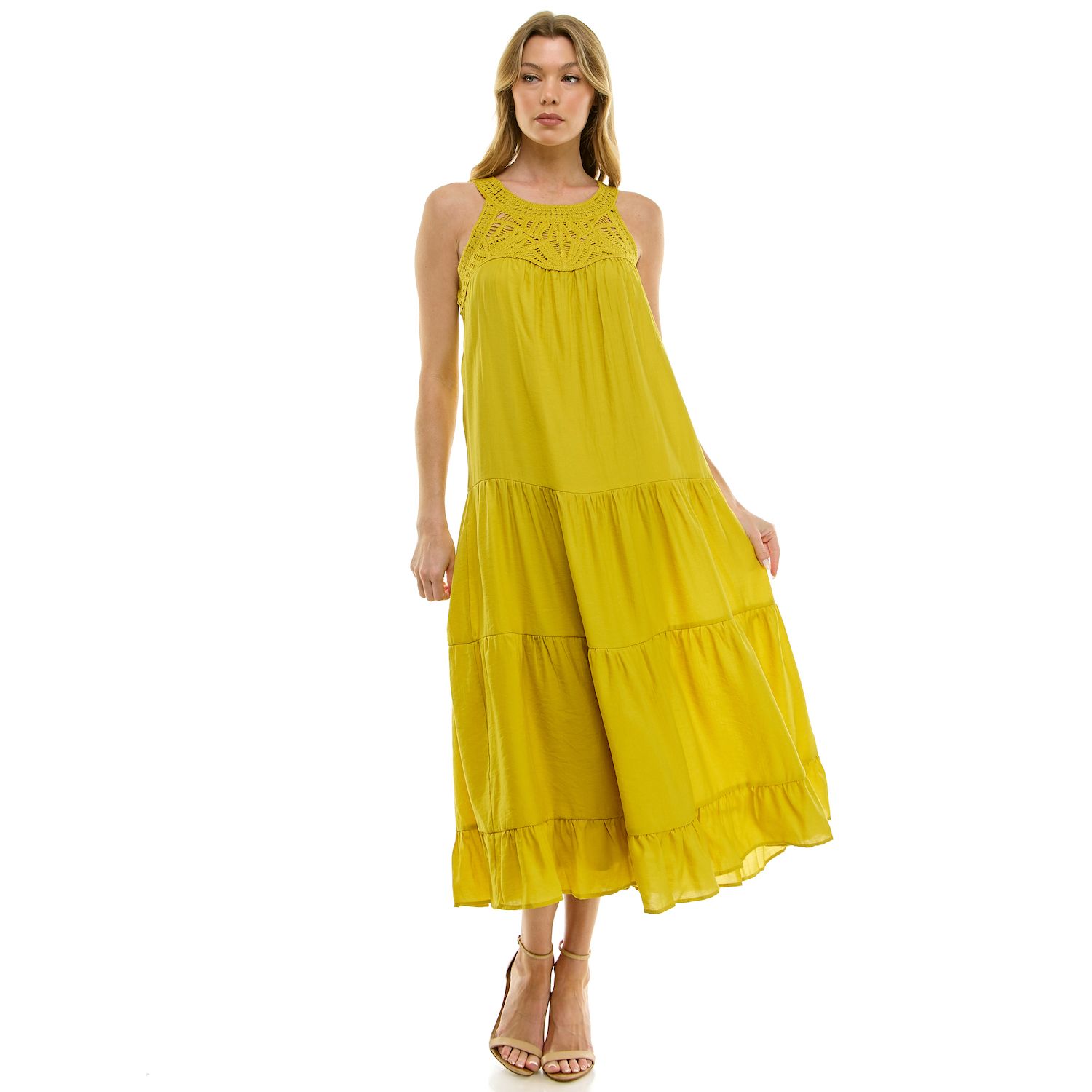 Женское платье Luxology Woven Tiered Maxi, цвет: Тёмный горчичный