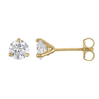 NaturaLux™ 14k Gold 1 Carat T.W. Lab-Grown Diamond Round Stud Earrings