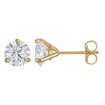 NaturaLux™ 14k Gold 2 Carat T.W. Lab-Grown Diamond Round Stud Earrings