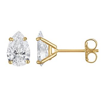 NaturaLux™ 14k Gold 2 Carat T.W. Lab-Grown Diamond Pear Stud Earrings