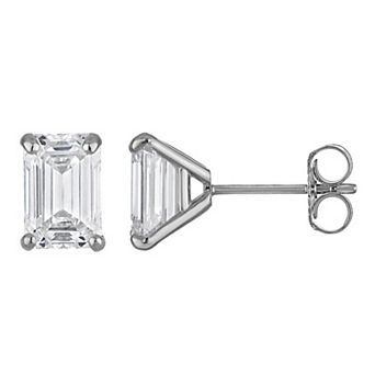 NaturaLux™ 14k Gold 2 Carat T.W. Lab-Grown Diamond Emerald Cut Stud Earrings