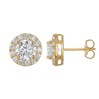 NaturaLux™ 14k Gold 2 3/4 Carat T.W. Lab-Grown Diamond Nickel Free Round Halo Stud Earrings