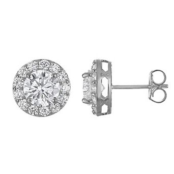 NaturaLux™ 14k Gold 2 3/4 Carat T.W. Lab-Grown Diamond Nickel Free Round Halo Stud Earrings