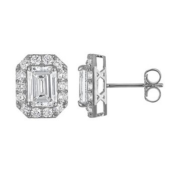 NaturaLux™ 14k Gold 2 3/4 Carat T.W. Lab-Grown Diamond Halo Stud Earrings