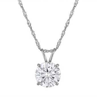 NaturaLux™ 14k Gold 2 Carat T.W. Lab-Grown Diamond Round Pendant Necklace