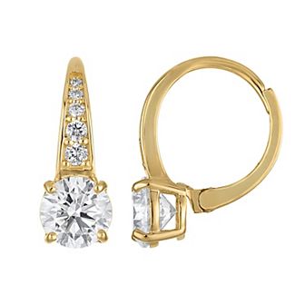 NaturaLux™ 14k Gold 2 1/4 Carat T.W. Lab-Grown Diamond Leverback Earrings