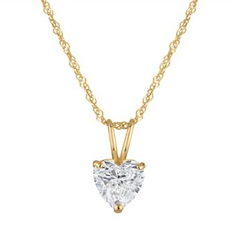 NaturaLux™ 14k Gold 1 Carat T.W. Lab-Grown Diamond Heart Pendant Necklace