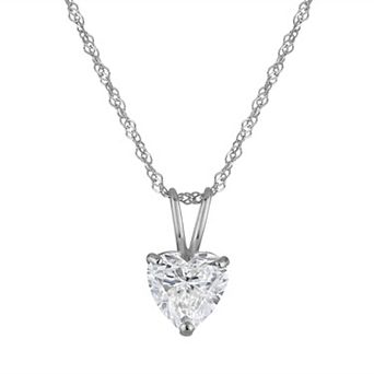 NaturaLux™ 14k Gold 1 Carat T.W. Lab-Grown Diamond Heart Pendant Necklace