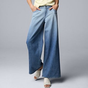 Women's Simply Vera Vera Wang Printed Wide Leg Jeans
