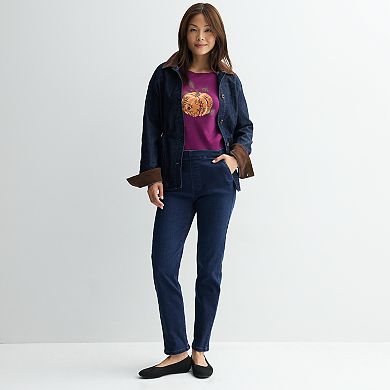 Women's Croft & Barrow® Long Sleeve Harvest Motif Tee