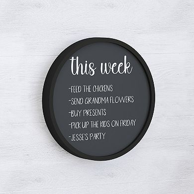 Merrick Lane Mulberry Set Of 2 Round Magnetic Chalkboards With Solid Wood Frame