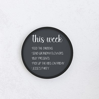Merrick Lane Mulberry Set Of 2 Round Magnetic Chalkboards With Solid Wood Frame