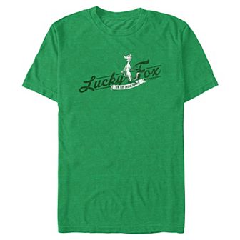 Big & Tall Lucky Fox In His Irish Socks Graphic Tee