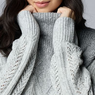 Women's Simply Vera Vera Wang Argyle Turtleneck Sweater