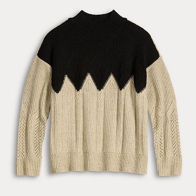 Women's Simply Vera Vera Wang Argyle Turtleneck Sweater