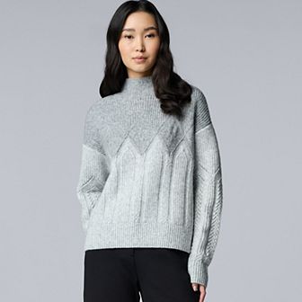 Women's Simply Vera Vera Wang Argyle Turtleneck Sweater