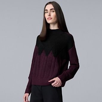 Women's Simply Vera Vera Wang Argyle Turtleneck Sweater