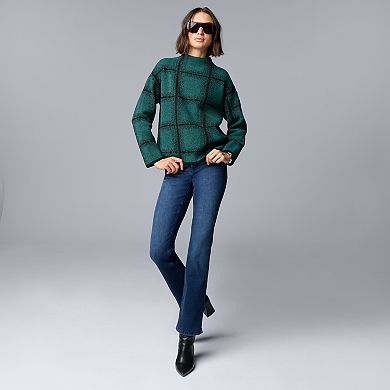 Women's Simply Vera Vera Wang Mock Neck Intarsia Sweater