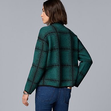 Women's Simply Vera Vera Wang Mock Neck Intarsia Sweater