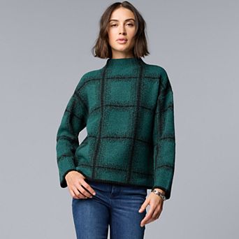 Women's Simply Vera Vera Wang Mock Neck Intarsia Sweater