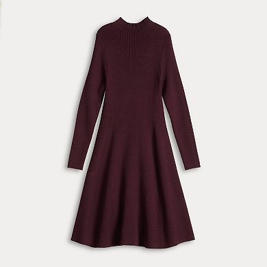 Women's Simply Vera Vera Wang Crew Neck Long Sleeve Knitted Dress