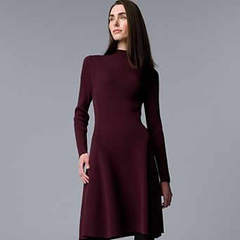 Women's Simply Vera Vera Wang Crew Neck Long Sleeve Knitted Dress