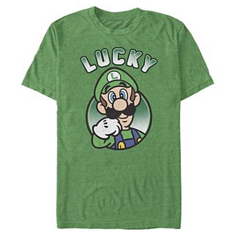 Big & Tall Super Mario Bros Luigi Lucky Plumber Graphic Tee