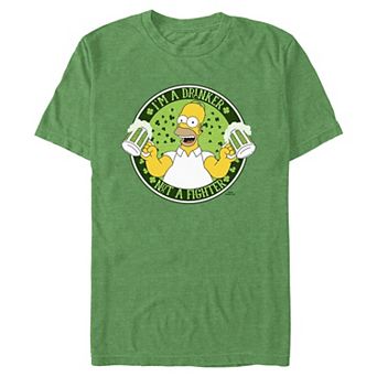 Big & Tall The Simpsons I'm A Drinker Not A Fighter Graphic Tee