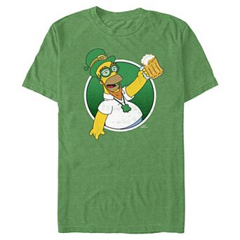 Big & Tall The Simpsons Homer Leprechaun With Beer Graphic Tee