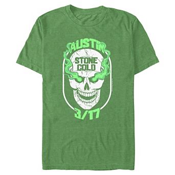 Big & Tall WWE Austin Stone Cold Green Skull Graphic Tee