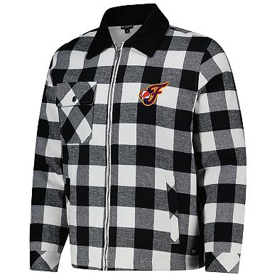 Unisex The Wild Collective Black/White Indiana Fever Flannel Full-Zip Shacket