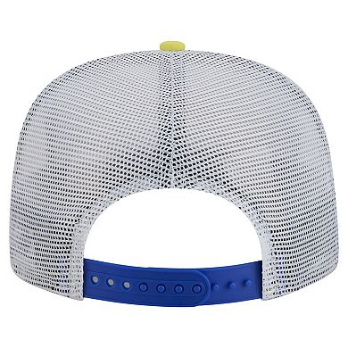 Men's New Era Gold/Royal Los Angeles Rams Throwback Dye Golfer Snapback Hat