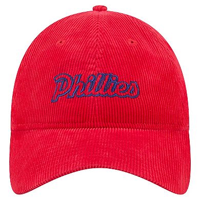Women's New Era Red Philadelphia Phillies Corduroy 9TWENTY Adjustable Hat